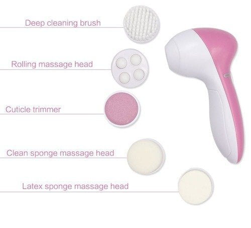 5-in-1 Electric Facial Cleanser & Massager | Blackhead Remover Brush Beauty Tool